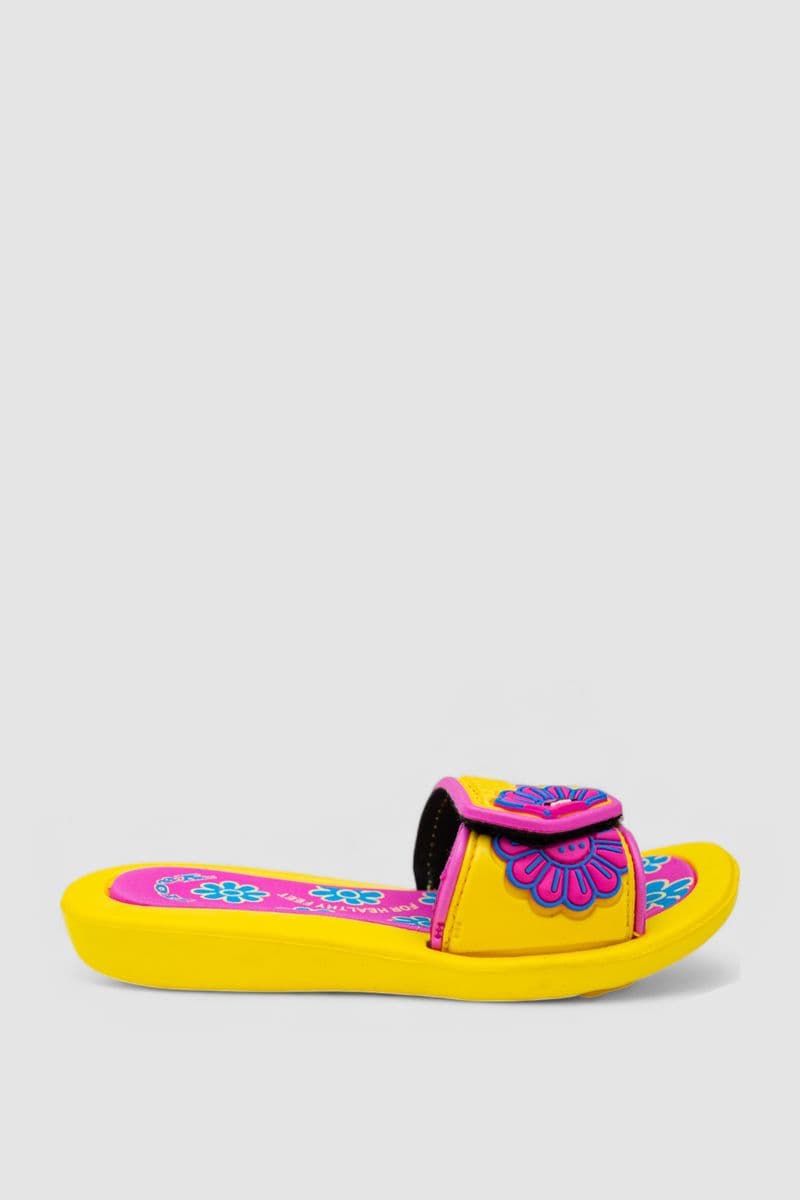 Шльопанці гумові дитячі для дівчаток, колір жовтий, 243R617C-59 - зображення 1