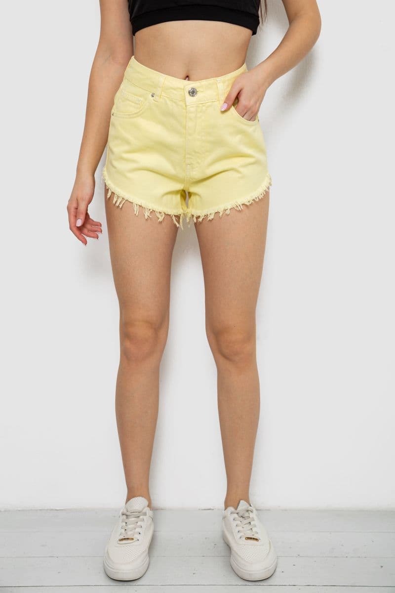 Шорти жіночі джинсові, колір жовтий, 182R1648S21 - зображення 1