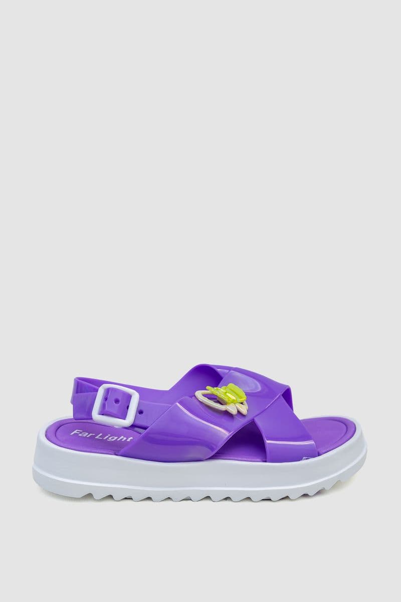 Дитячі босоніжки для дівчаток, колір фіолетовий, 243R8434-2 - зображення 1