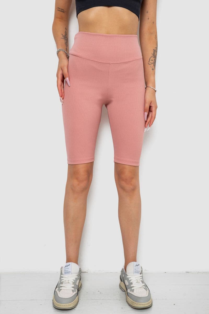 Велотреки жіночі в рубчик, колір пудровий, 238R355 - зображення 1