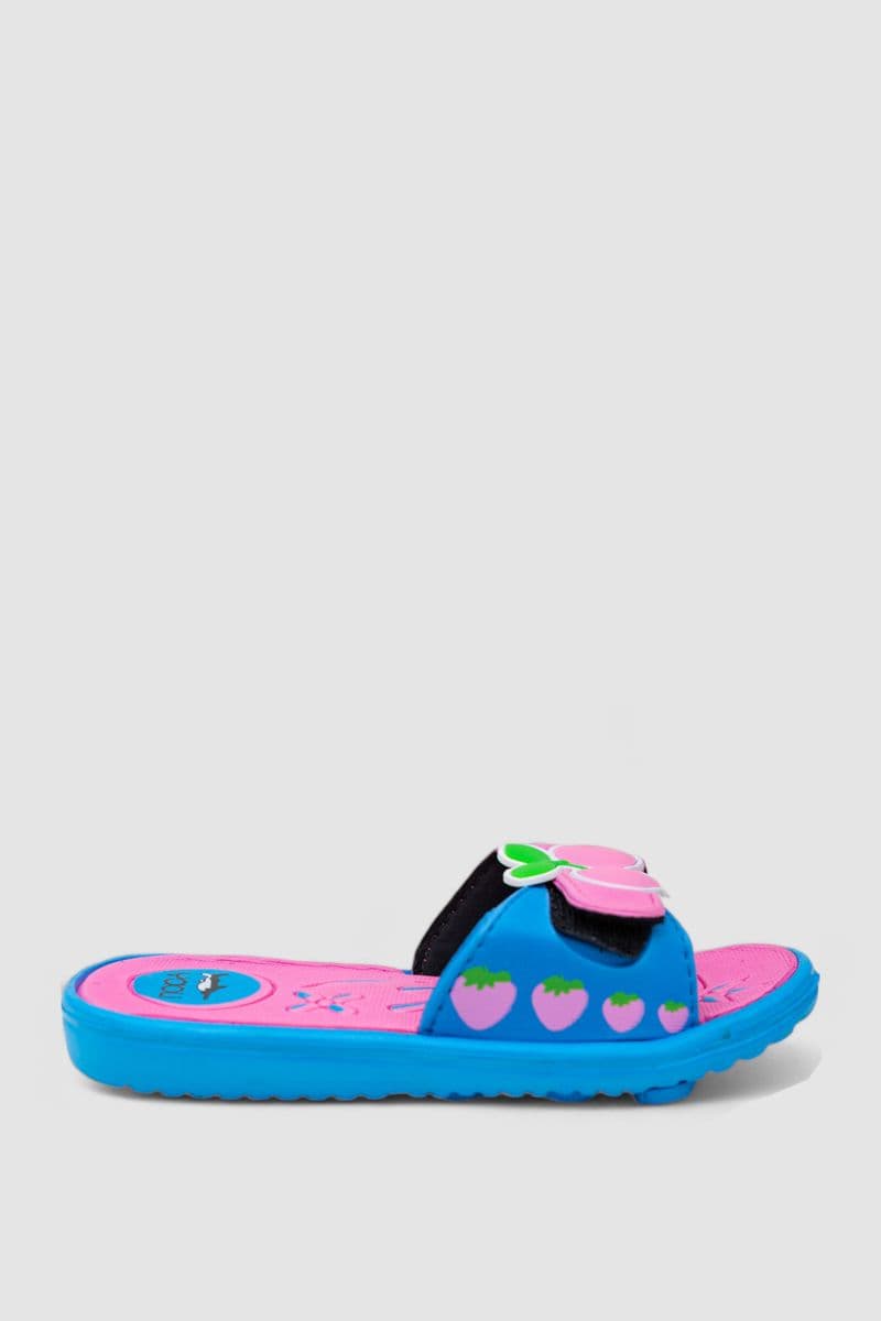 Шльопанці дитячі для дівчаток, колір блакитно-рожевий, 243R6009b-17A - зображення 1