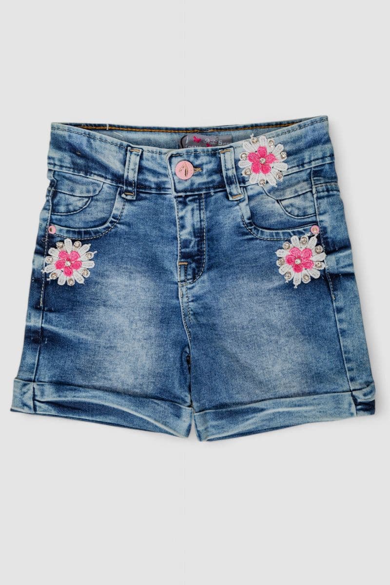 Шорти джинсові для дівчинки, колір синій, 247R10001 - зображення 1