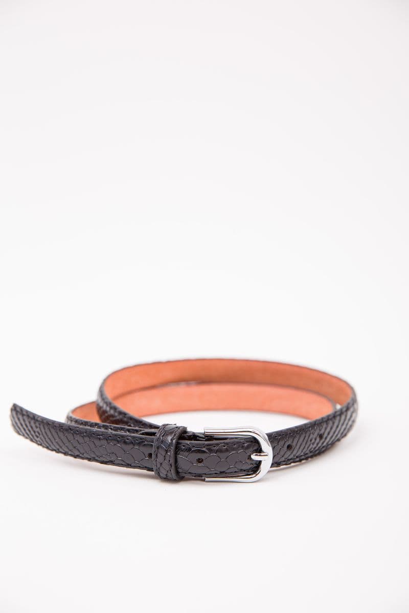 Чорний жіночий ремінь, з еко-шкіри, 196RL2010W15 - зображення 1