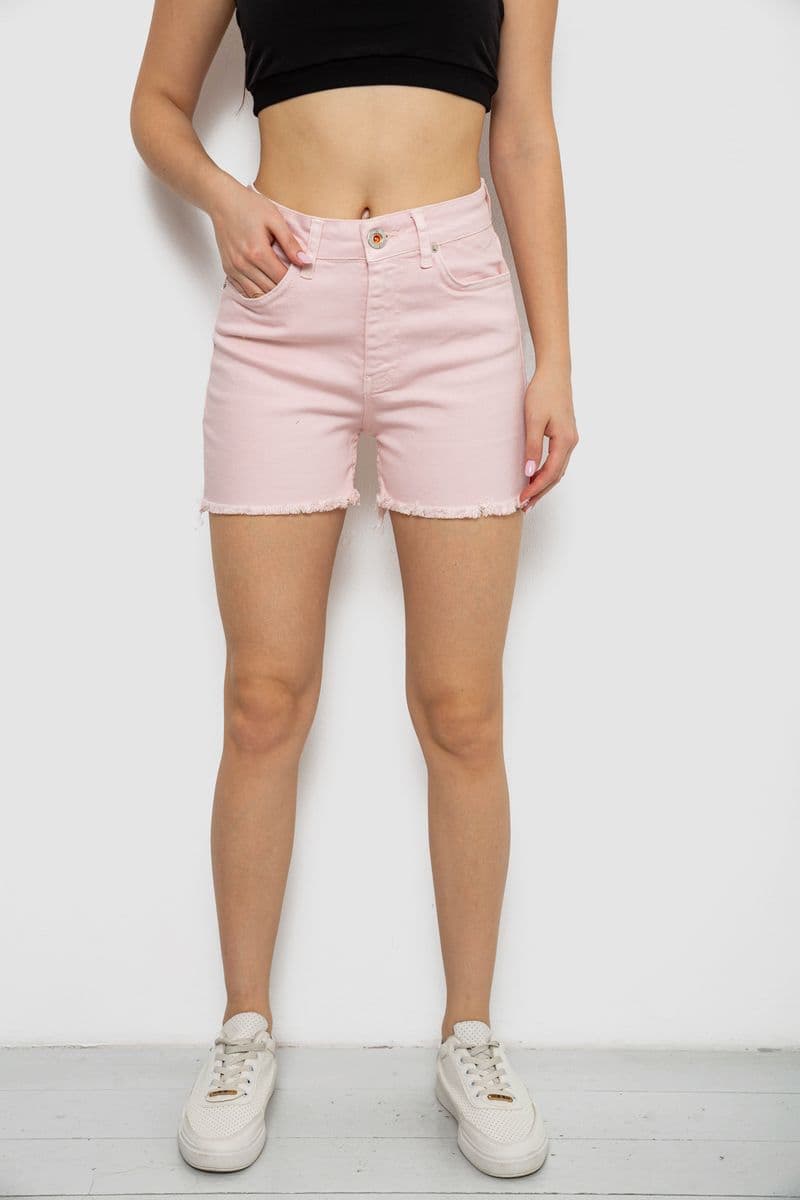 Шорти жіночі джинсові, колір пудровий, 182R1491 - зображення 1