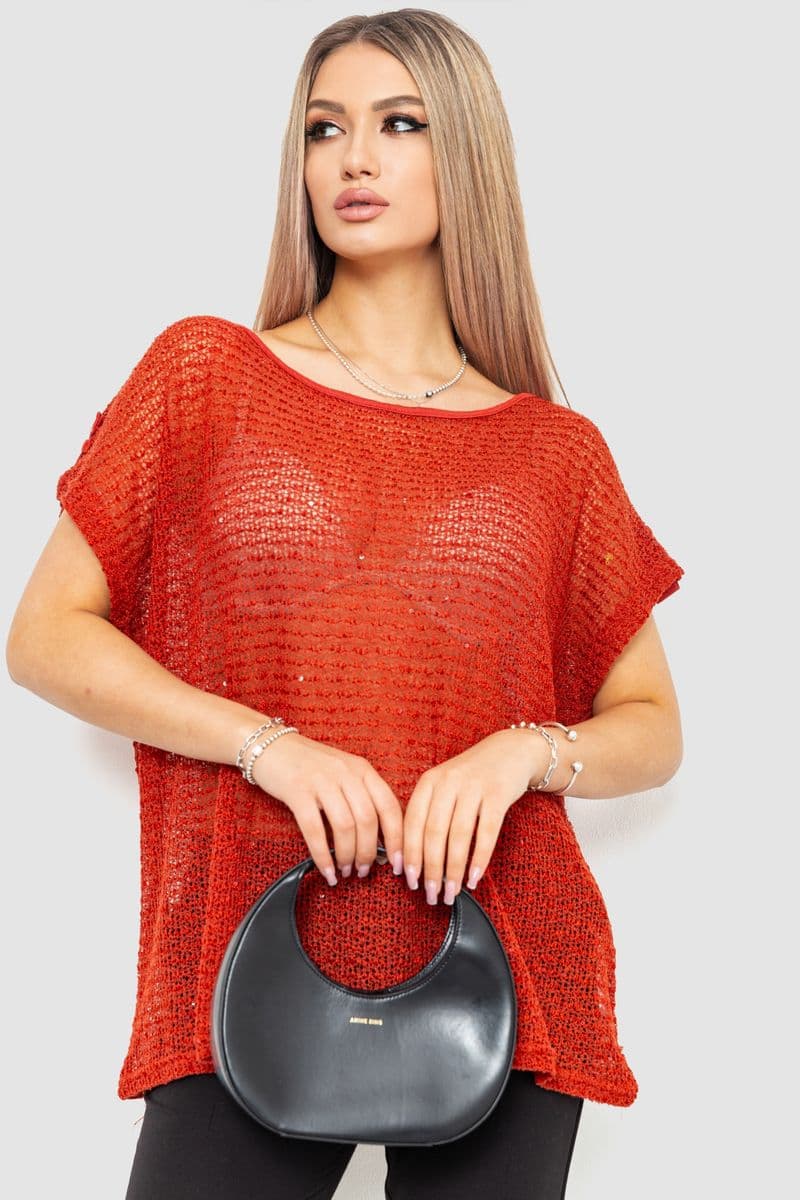 Кофта жіноча, колір теракотовий, 244R0282 - зображення 1