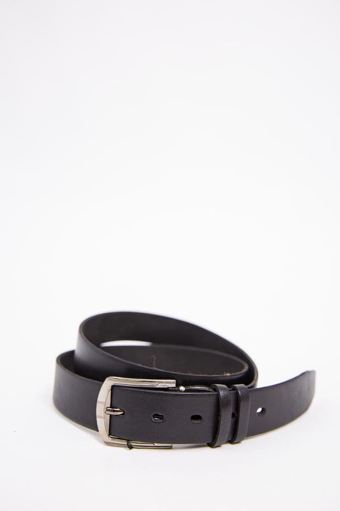 Чорний чоловічий ремінь, з еко-шкіри з класичною пряжкою, 196RL35U1W80 - зображення 1