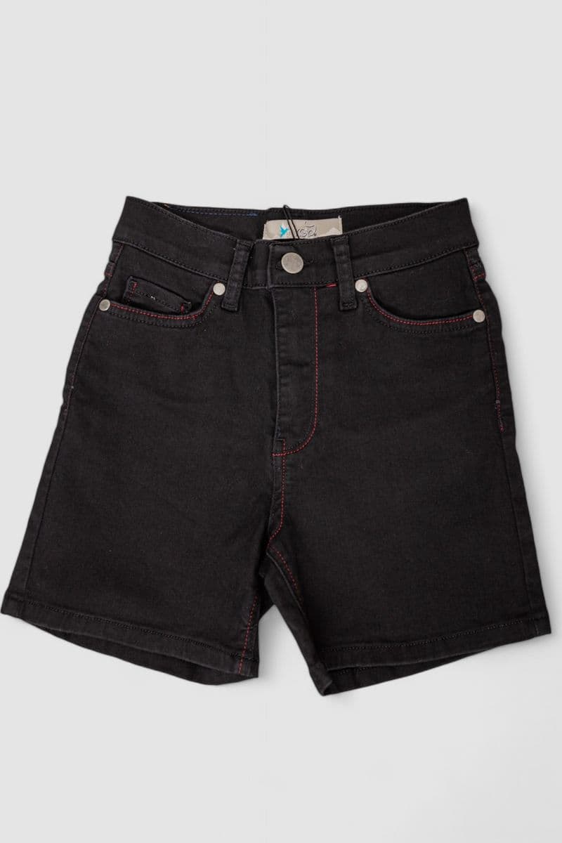 Шорти джинсові підліткові для дівчинки, колір чорний, 247R923-3 - зображення 1