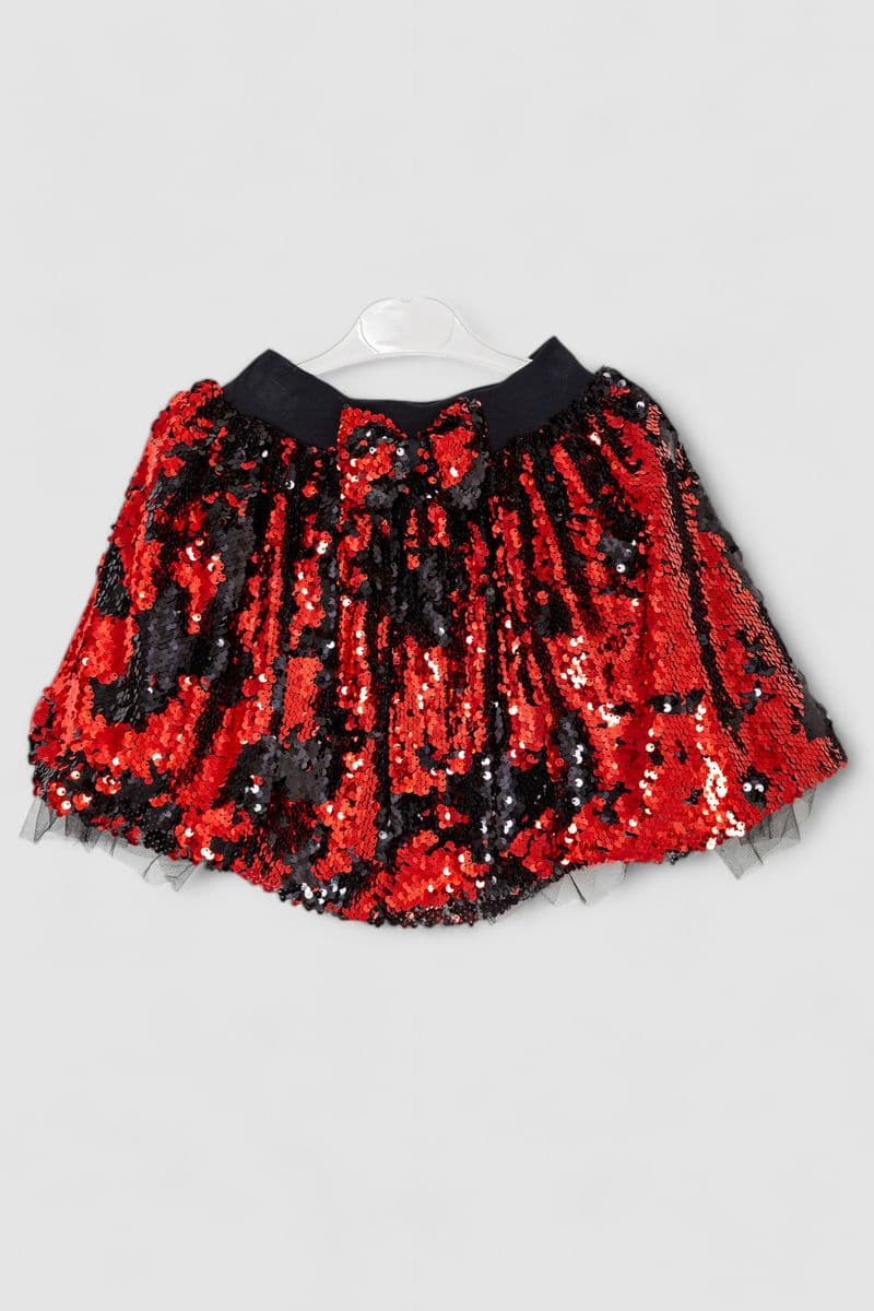 Спідниця дитяча ошатна, колір чорно-червоний, 247R417-5 - зображення 1