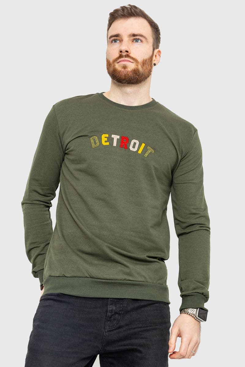 Світшот чоловічий демісезонний, колір хакі, 208R0204 - зображення 1