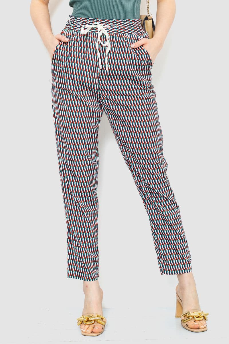 Штани жіночі вільного крою, колір синьо-м'ятний, 244R053 - зображення 1