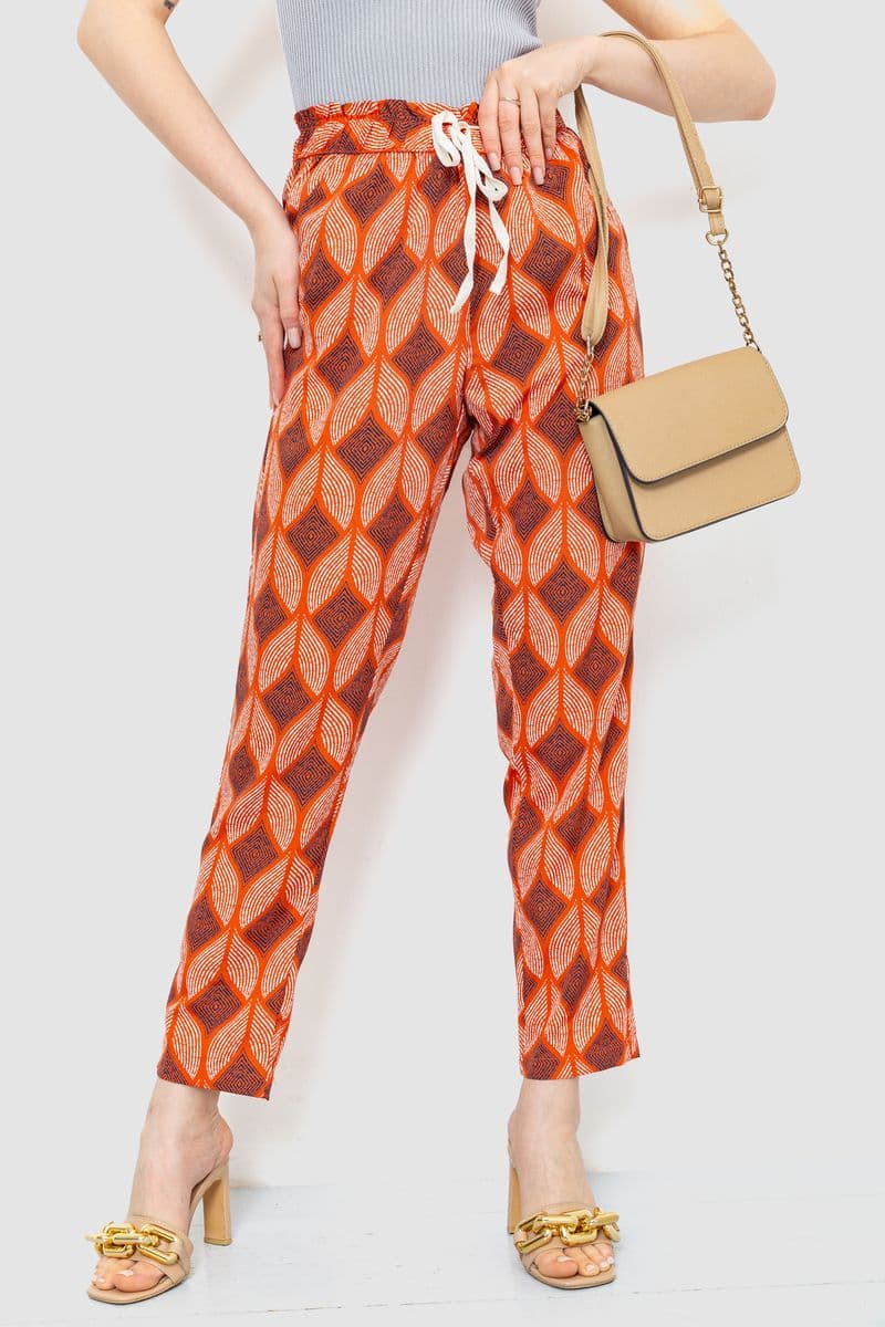 Штани жіночі вільного крою, колір теракотовий, 244R053-1 - зображення 1