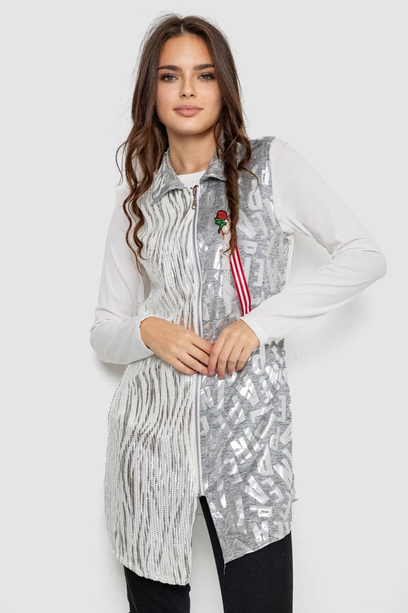 Сукня на блискавці в комплекті з лонгслівом, колір сіро-молочний, 247R16959 - зображення 1