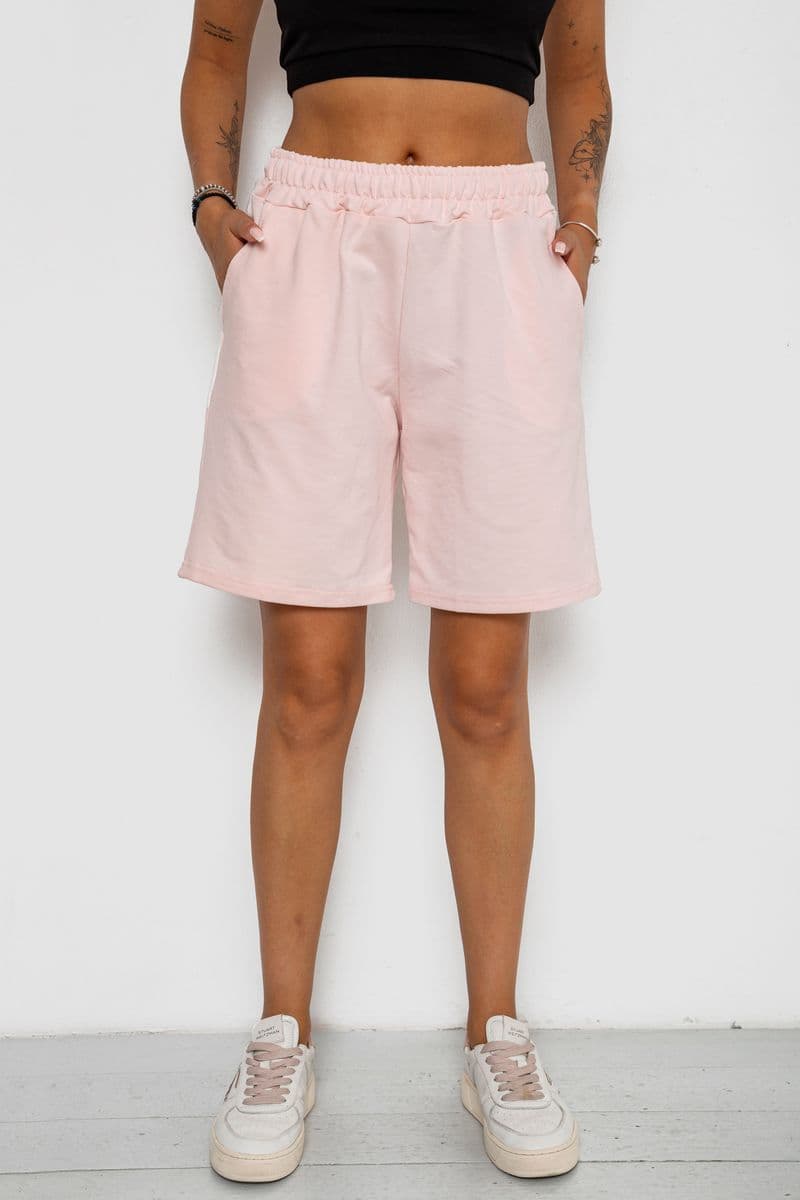 Шорти жіночі однотонні, колір світло-рожевий, 238R57820 - зображення 1