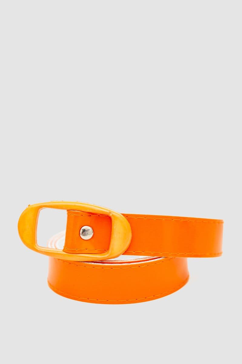 Ремінь жіночий лаковий, колір помаранчевий, 196R2010W10 - зображення 1