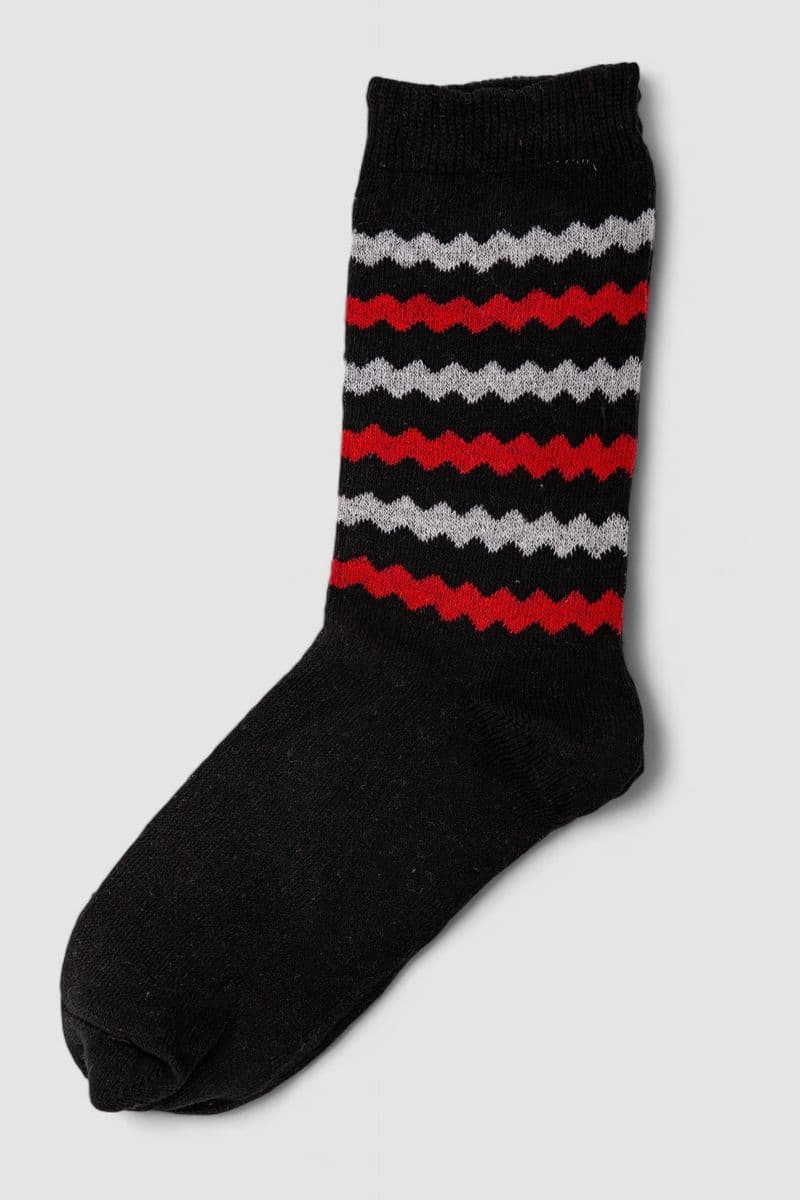 Шкарпетки жіночі з принтом, колір чорно-червоний, 238R336-2 - зображення 1