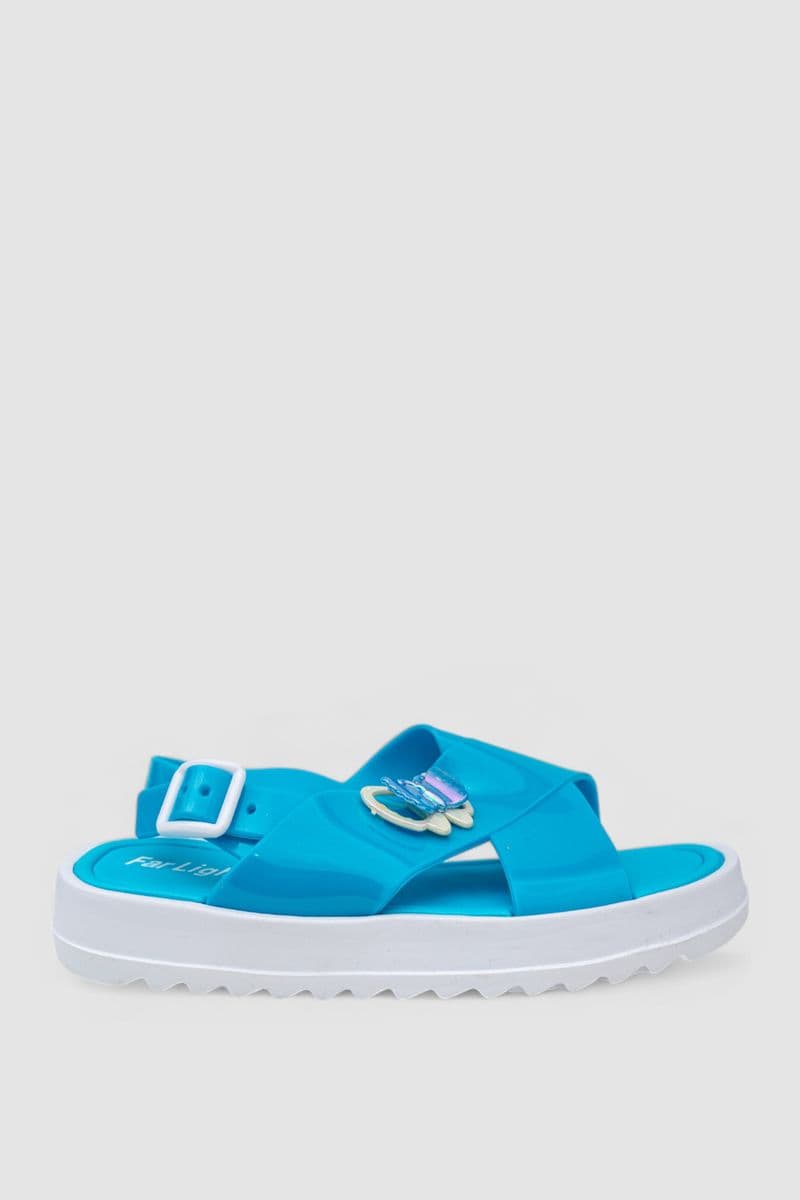 Дитячі босоніжки для дівчаток, колір бірюзовий, 243R8434-2 - зображення 1