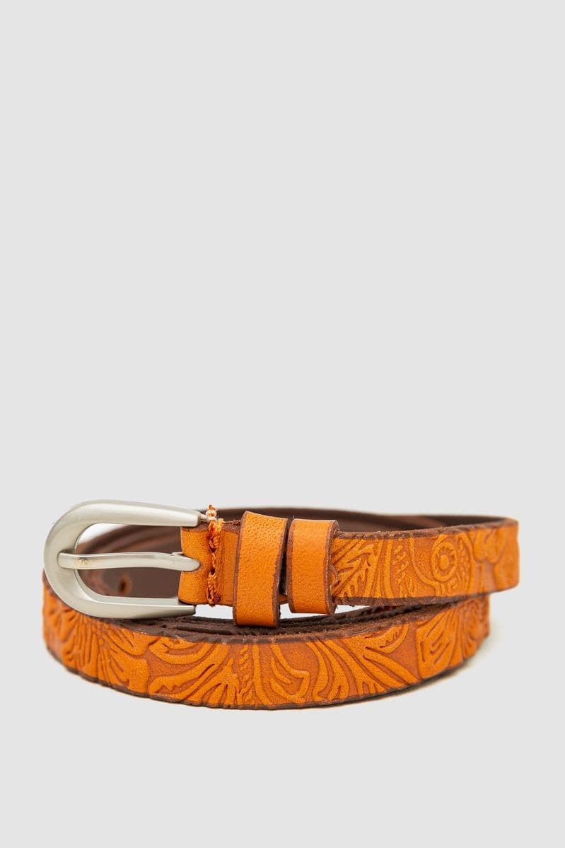 Ремінь жіночий тонкий, колір світло-коричневий, 196R15Y0W16 - зображення 1