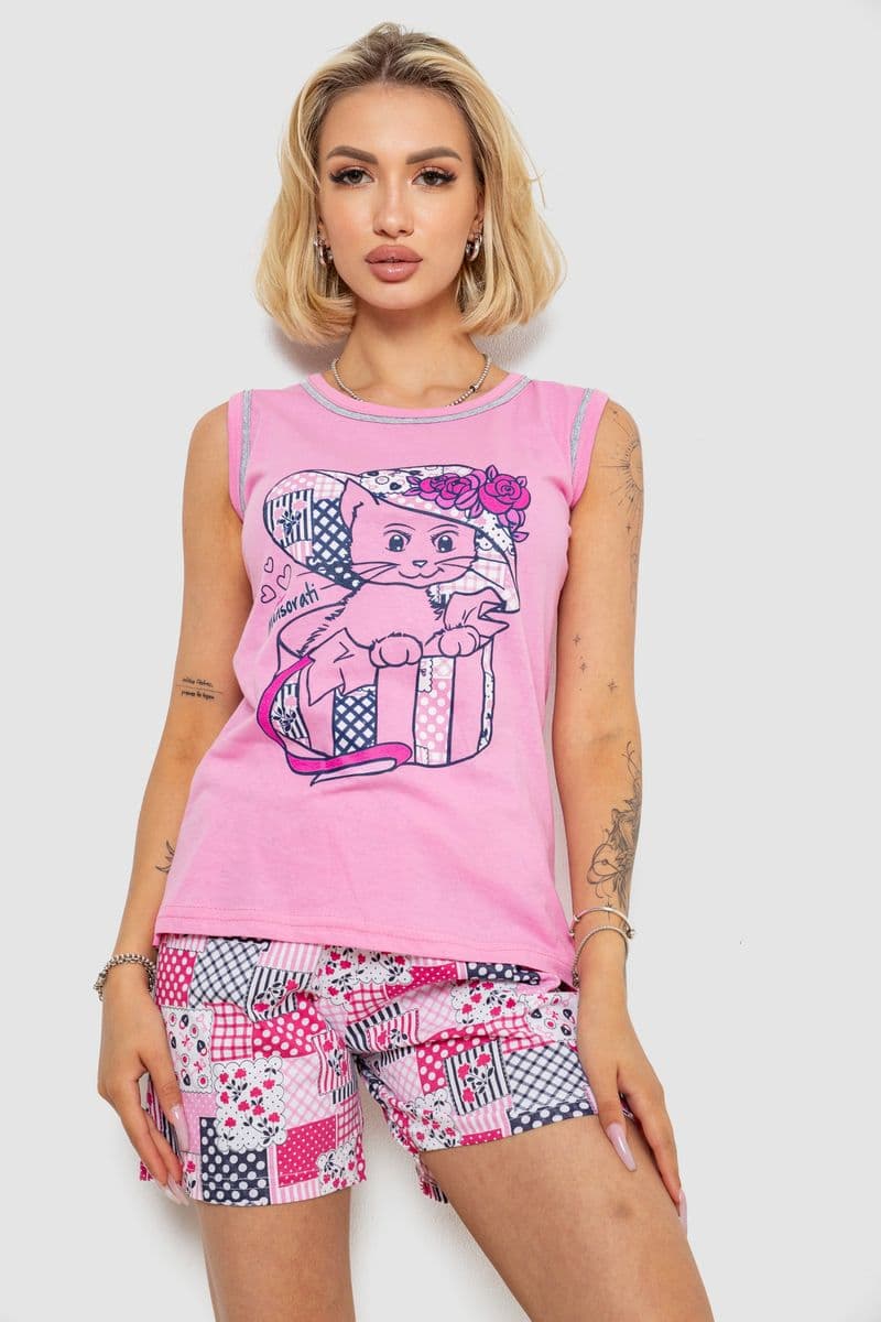 Піжама жіноча, колір рожевий, 243R03676 - зображення 1