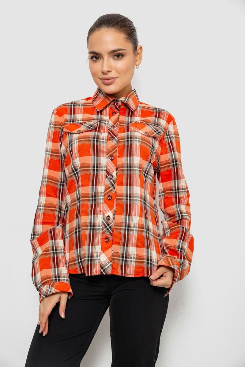 Сорочка жіноча повсякденна, колір помаранчевий, 230R064 - зображення 1