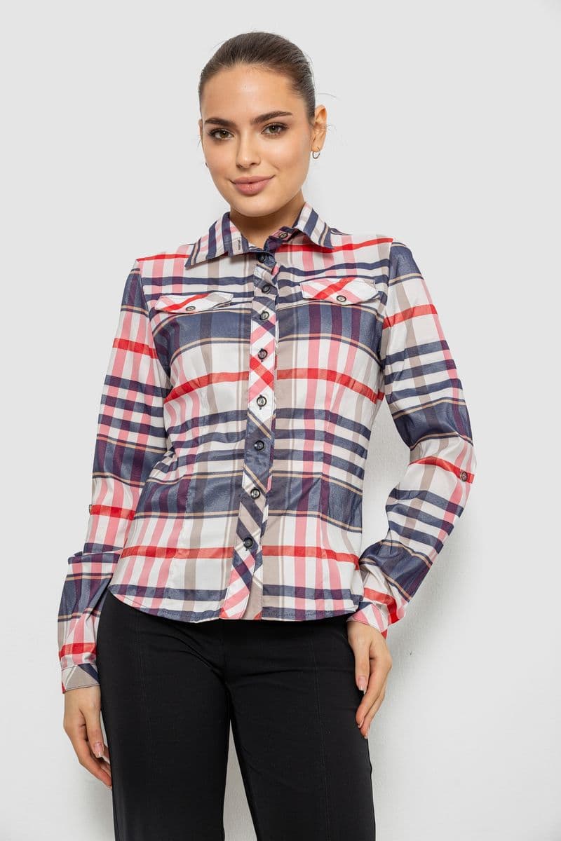 Сорочка жіноча в смужку, колір молочний, 230R064-2 - зображення 1