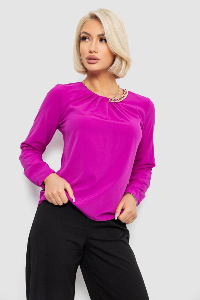 Блуза однотонна, колір фуксія, 230R306 - зображення 1