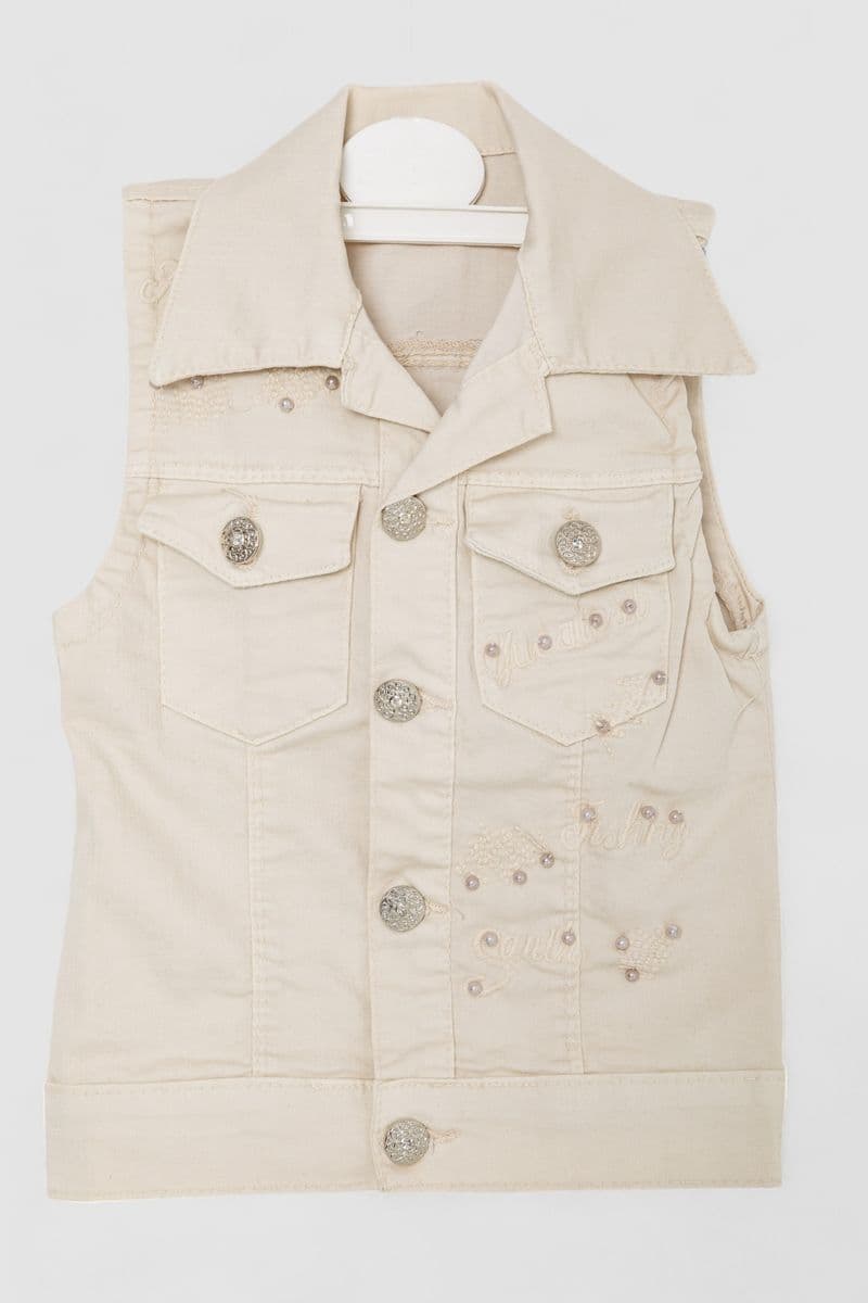 Жилетка дитяча для дівчаток, колір бежевий, 247R10029 - зображення 1