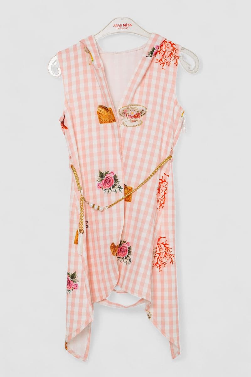 Кардиган в комплекті з лонгслів для дівчаток, колір рожевий, 247R1001 - зображення 1