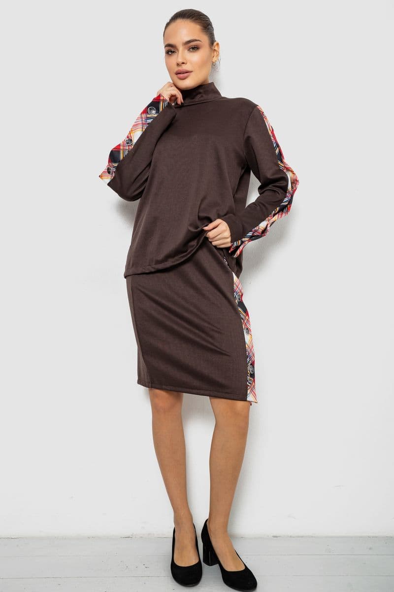 Костюм жіночий, колір коричнево-червоний, 257R322-3 - зображення 1