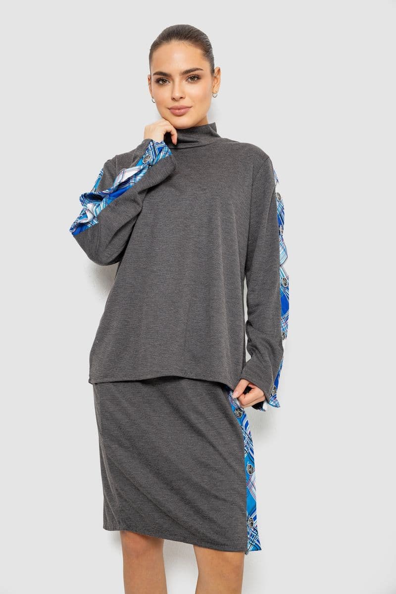 Костюм жіночий, колір сіро-синій, 257R322-3 - зображення 1