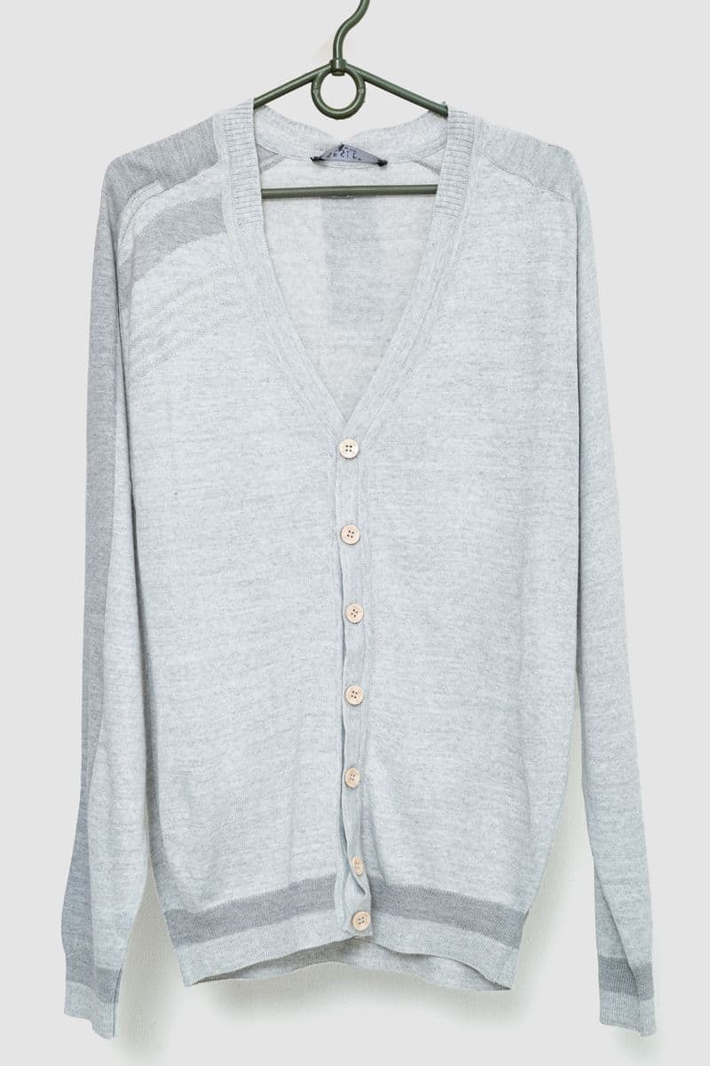 Кофта чоловіча на ґудзиках, колір сірий, 244R6180 - зображення 1