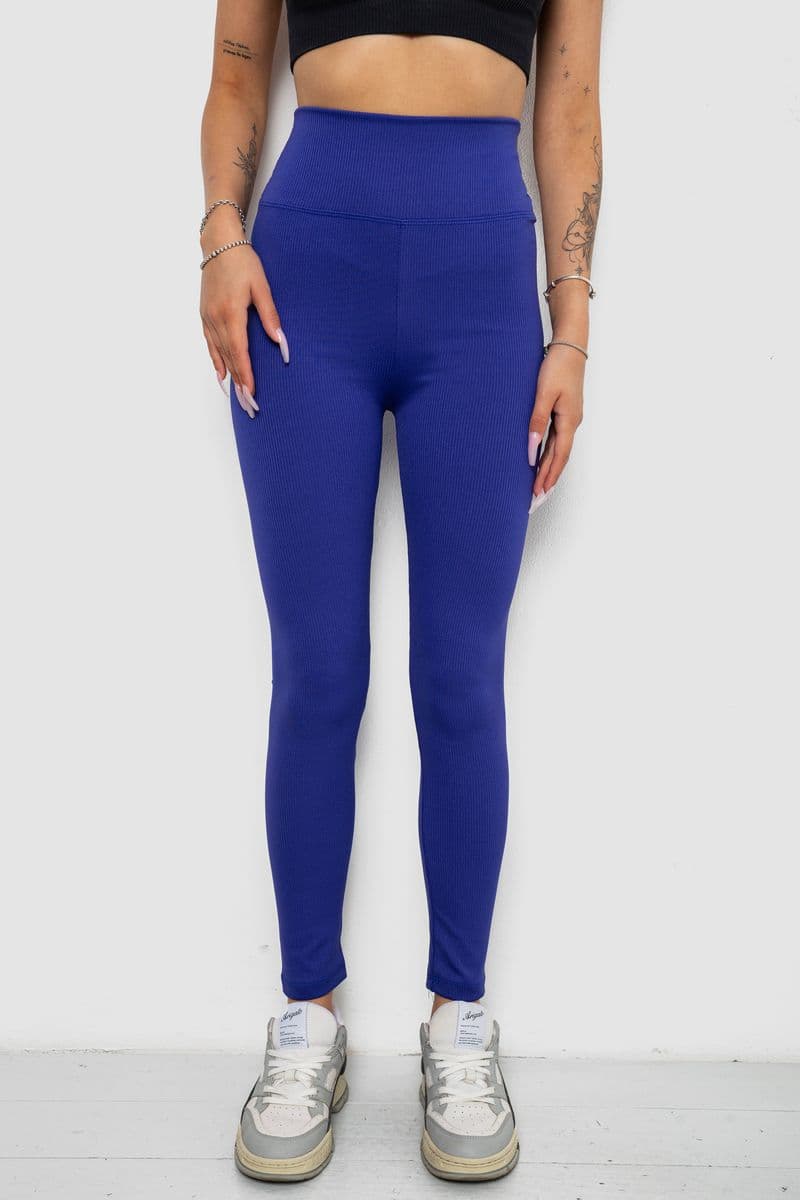 Лосини однотонні в рубчик, колір фіолетовий, 238R606 - зображення 1