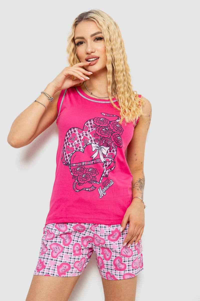 Піжама жіноча, колір малиновий, 243R03674 - зображення 1