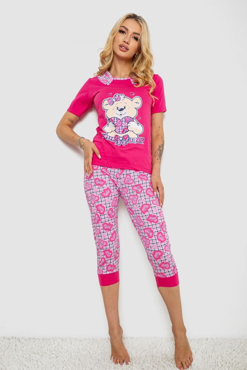 Піжама жіноча, колір малиновий, 243R03675 - зображення 1