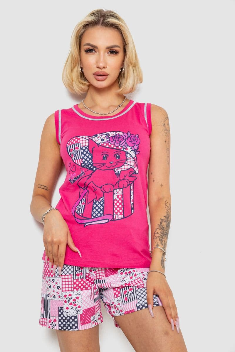 Піжама жіноча, колір малиновий, 243R03676 - зображення 1