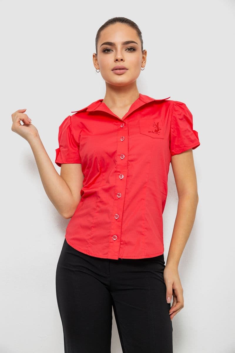 Сорочка жіноча однотонна, колір темно-кораловий, 230R070 - зображення 1
