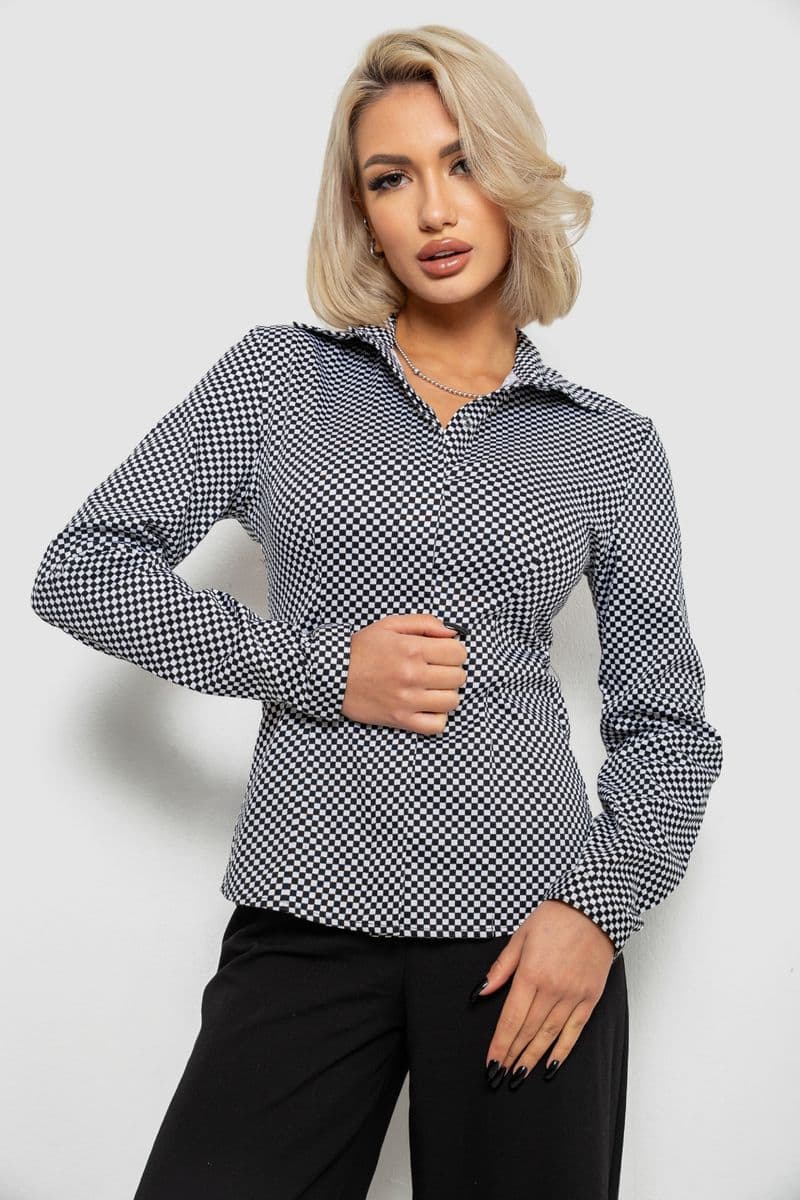 Сорочка класична з принтом, колір чорно-білий, 230R305 - зображення 1