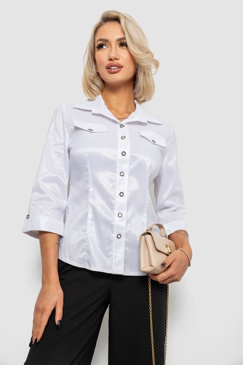 Сорочка класична в смужку, колір білий, 230R643-3 - зображення 1