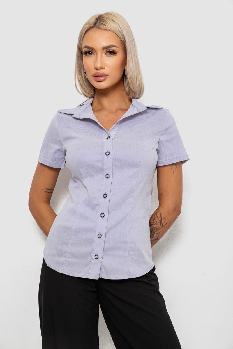 Сорочка класична в смужку, колір бузковий, 230R668 - зображення 1