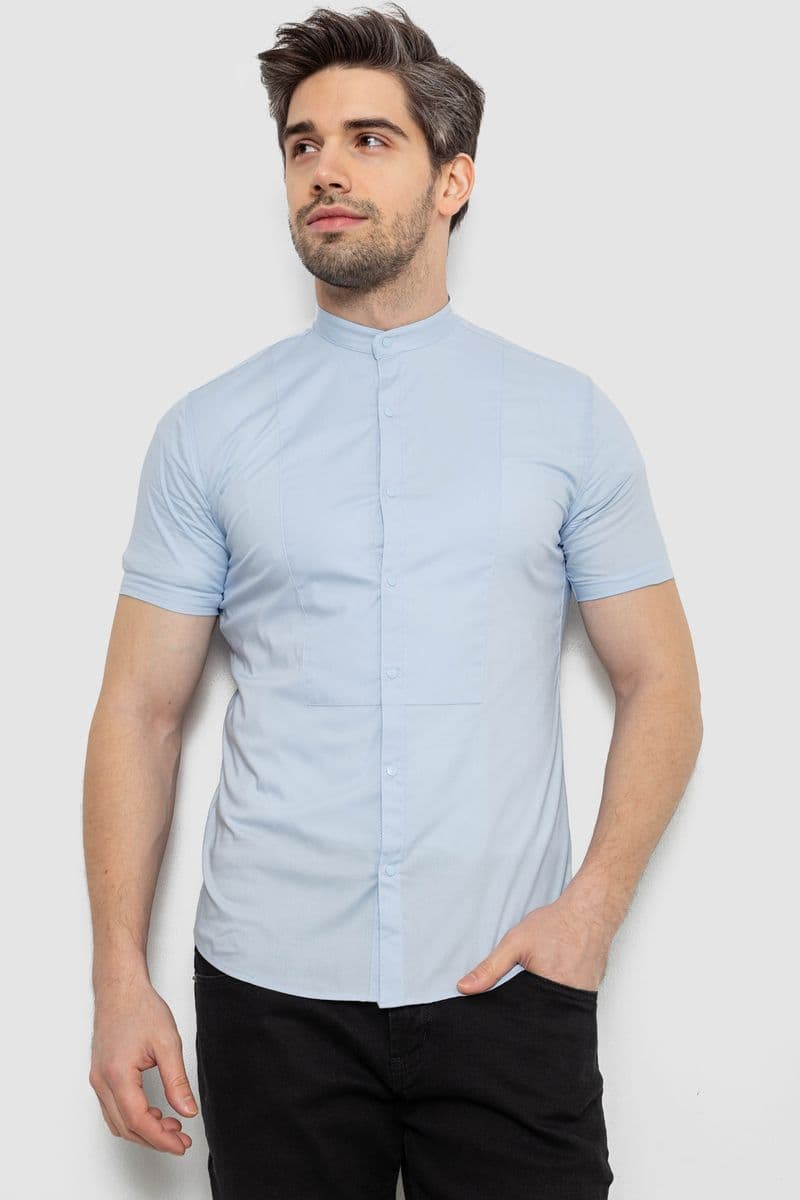 Сорочка чоловіча однотонна, колір блакитний, 186R2043 - зображення 1