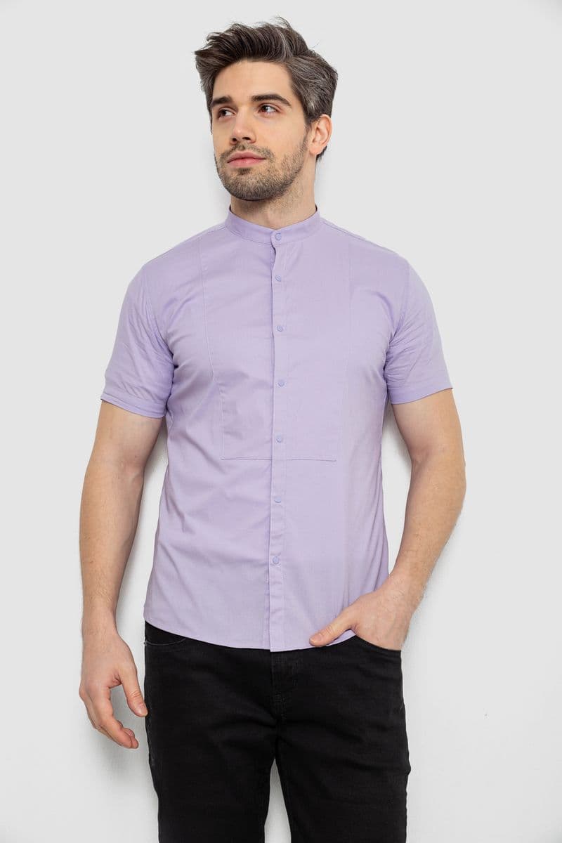 Сорочка чоловіча однотонна, колір бузковий, 186R2043 - зображення 1