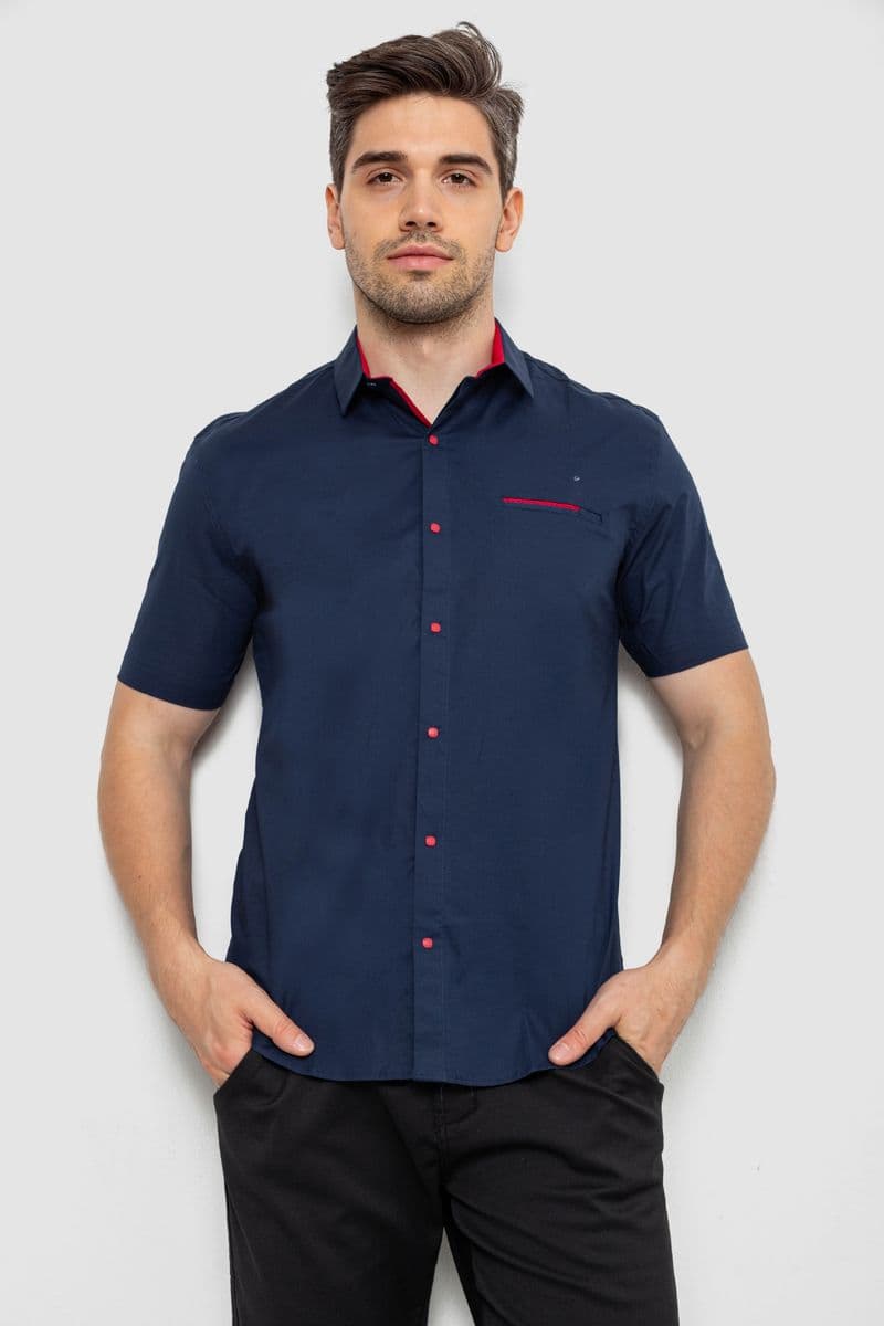 Сорочка чоловіча, колір темно-синій, 214R7112 - зображення 1