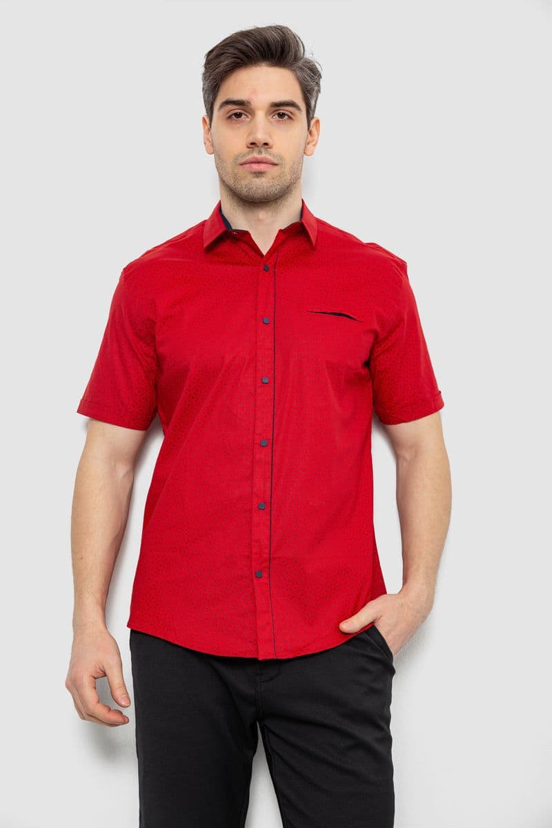 Сорочка чоловіча з принтом, колір червоний, 186R7302 - зображення 1