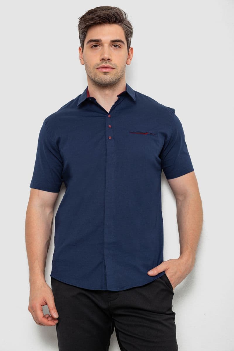 Сорочка чоловіча, колір темно-синій, 186R7326 - зображення 1