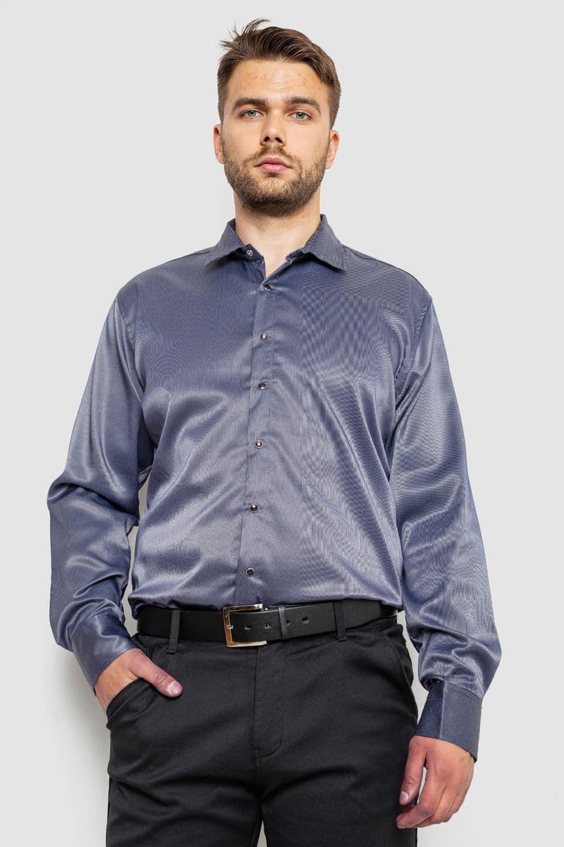 Сорочка чоловіча, колір синій, 214R3060 - зображення 1