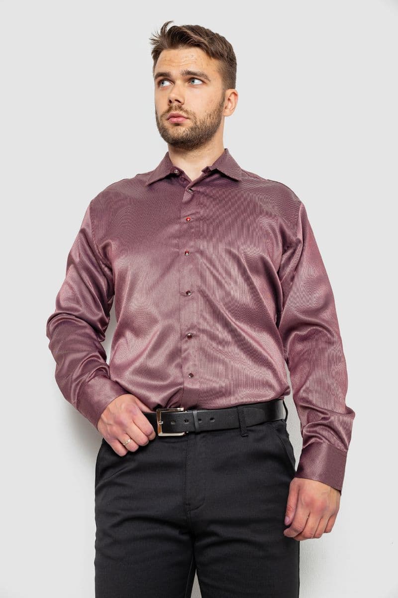 Сорочка чоловіча, колір сливовий, 214R3060 - зображення 1