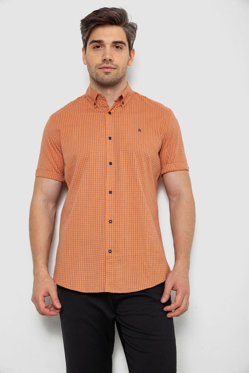 Сорочка чоловіча з принтом, колір помаранчевий, 214R4564-4 - зображення 1