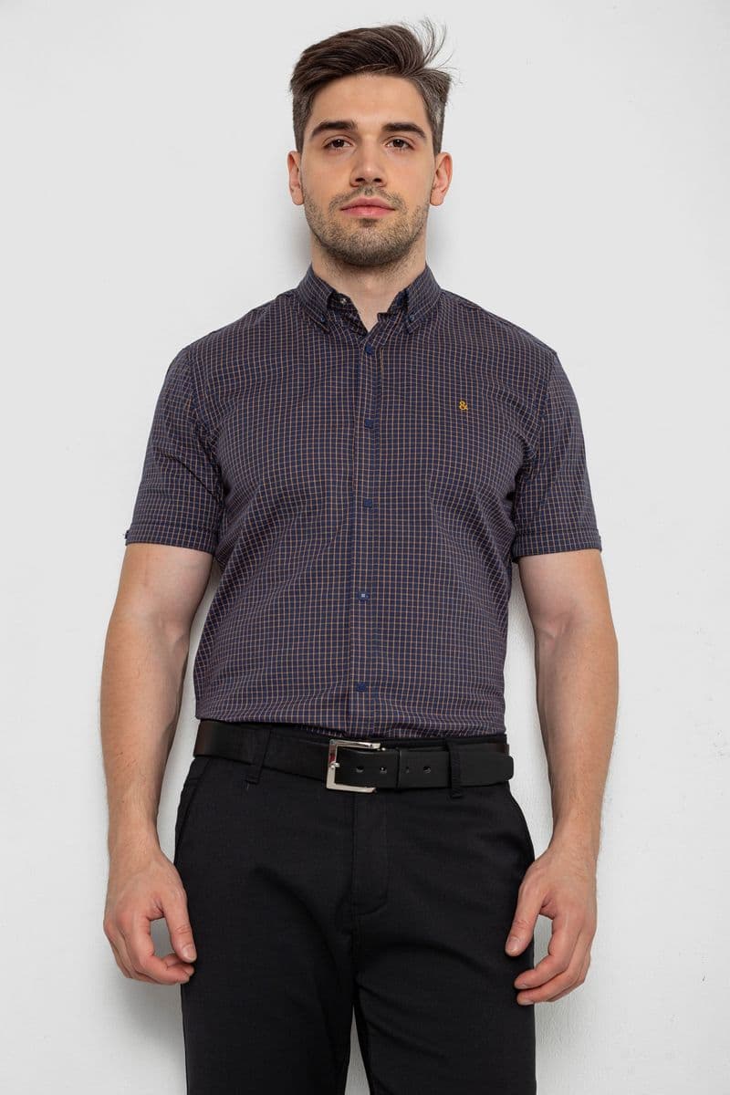 Сорочка чоловіча з принтом, колір темно-синій, 214R4564-4 - зображення 1