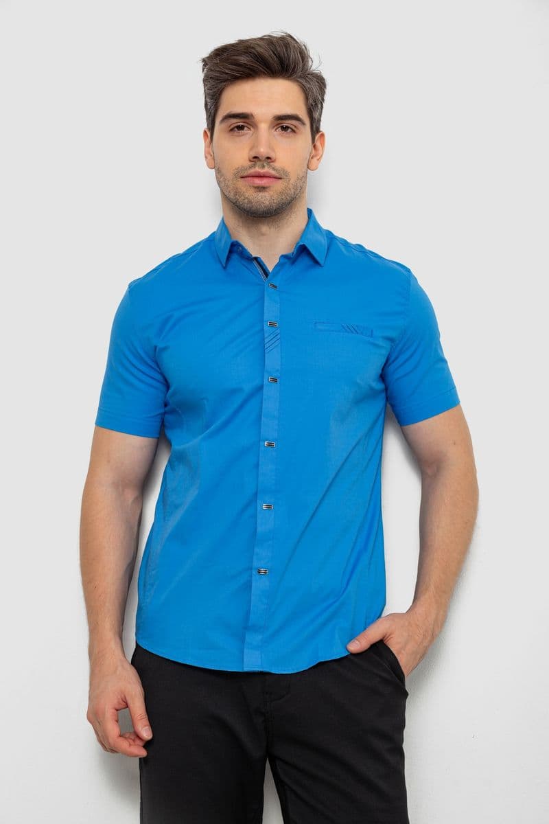 Сорочка чоловіча однотонна, колір блакитний, 214R7005 - зображення 1