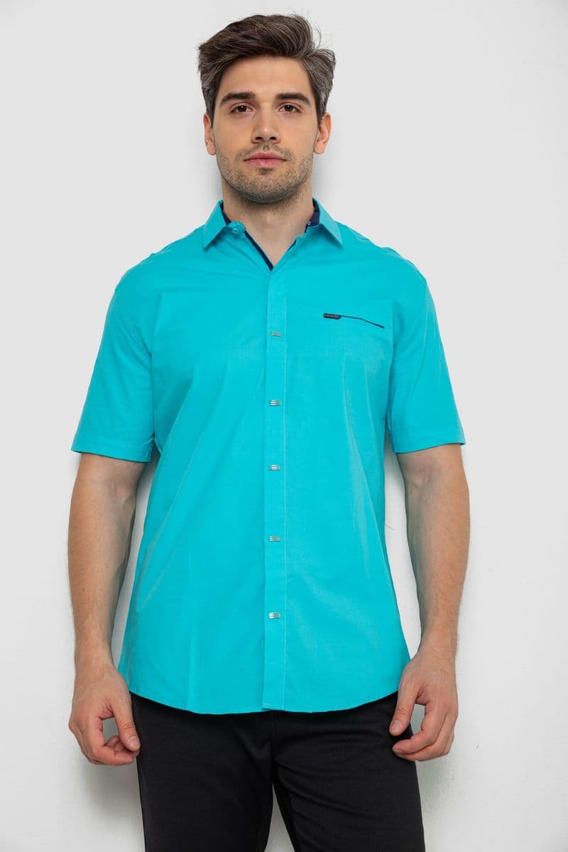Сорочка чоловіча, колір бірюзовий, 214R7008-1 - зображення 1
