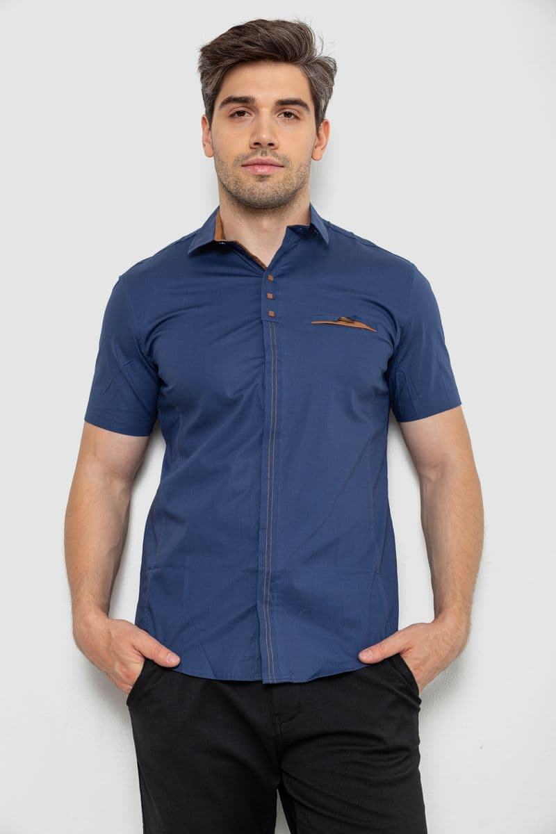 Сорочка чоловіча класична, колір синій, 214R7010 - зображення 1